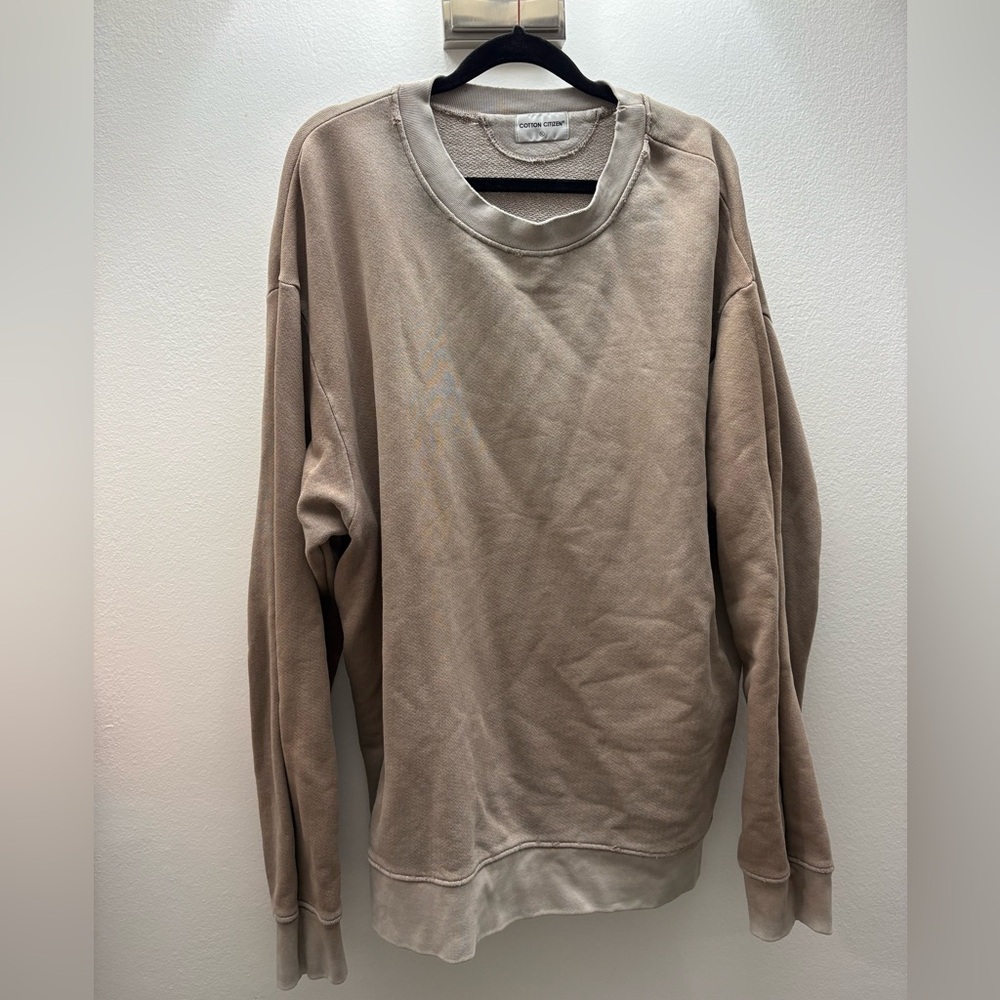 Cotton Citizen Beige Crewneck Sweater (distressed)